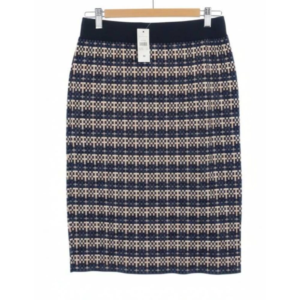 Ann Taylor womens medium sweater pencil skirt plaid blue pink stretch